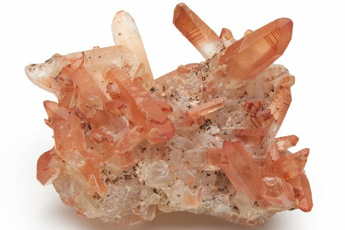 Natural Red Quartz Crystal Cluster - Morocco #218977